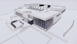 An arial rendering of the Woodlawn branch renovation