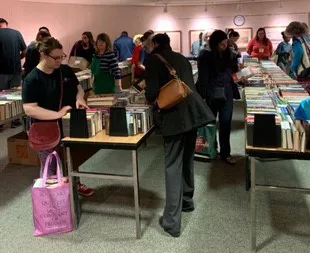 Book sale attendees.