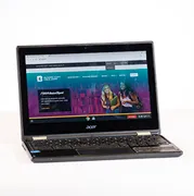 A Chromebook with an image of the BCPL website displayed. 