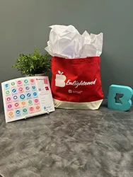 Baltimore County Public Library adult bingo card and gift bag